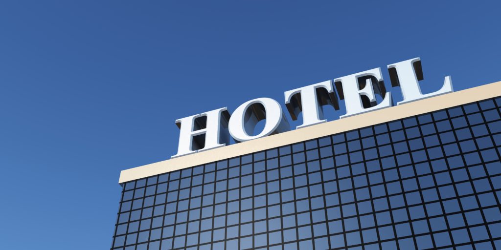 Big Hotel on clear blue sky - 02